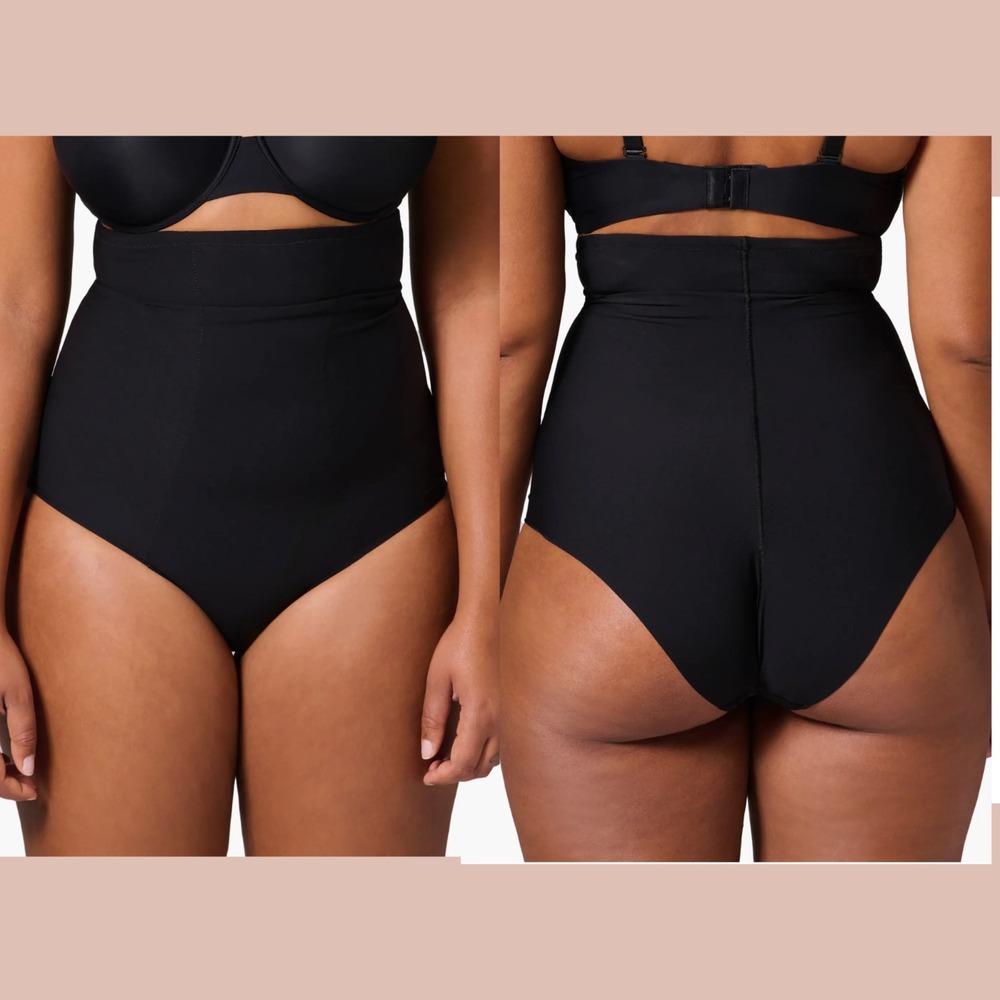 NEW $65 Simone Perele [ 2 INT/ Smal ] Story High Waist Shaping Brief Black U1618